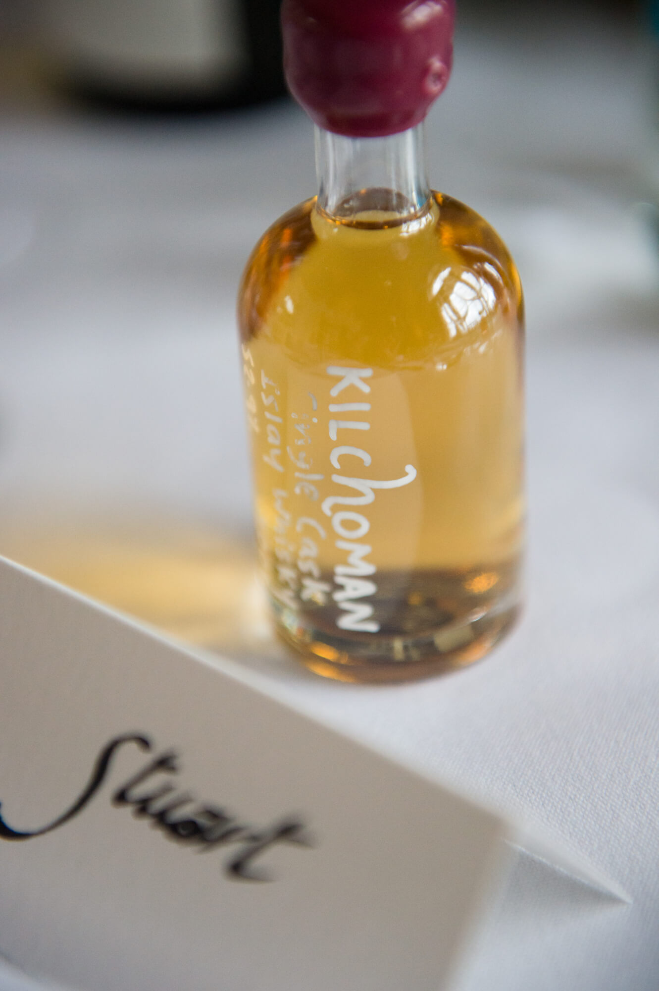 A wedding favour by Kilchoman Distillery